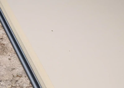 A kép egy világos színű falat és egy szürke szegéllyel ellátott kőburkolatot ábrázol.